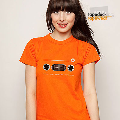be the audio tape: 60's tape cassette style means rounded everything. low noise, position normal - Tapewear by Tapedeck.org